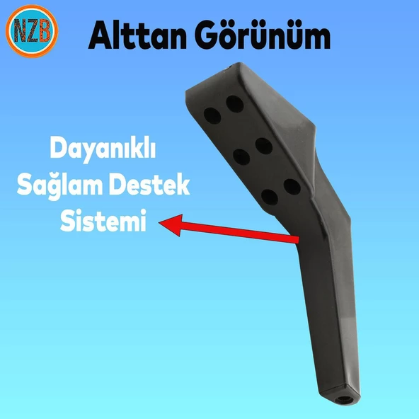 Mobilya Yükseltici Kanepe Sehpa TV Ünitesi Koltuk Ayağı 16 cm Siyah Gold Baza Ayak - Resim 4