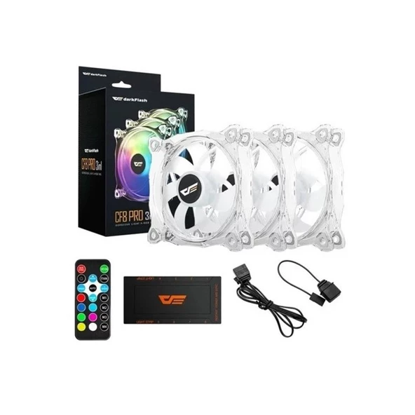 DF CF8 Pro A-RGB 3x12CM Fan Kit (3’lü) + Kontrolcü + Kumanda - 2