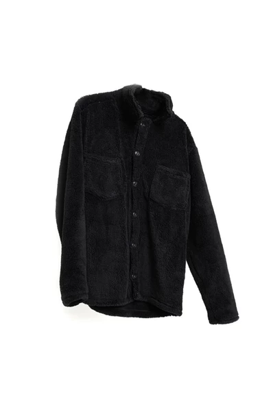 Fiftycolor Unisex Siyah Peluş Ceket - 6