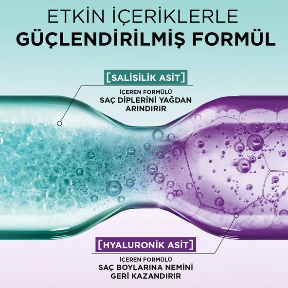 L'Oréal Paris Elseve Hydra [Hyaluronic] Pure Salisilik Asit İçeren Yağlanma Karşıtı Arındırıcı Şampuan 300 ml - 3