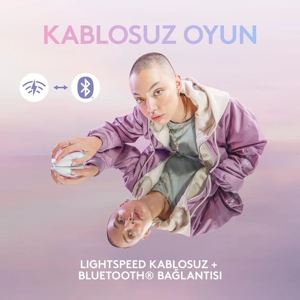 logitech G Aurora G705 Lıghtspeed Kablosuz Oyuncu Mouse - Beyaz - 7