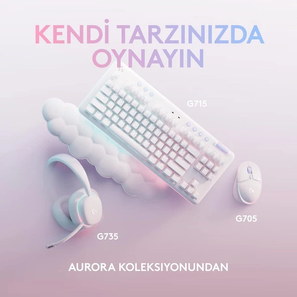 logitech G Aurora G705 Lıghtspeed Kablosuz Oyuncu Mouse - Beyaz - 3