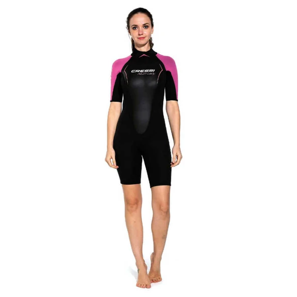 Cressi Altum Lady Shorty Yüzme Elbisesi  BLACK - PINK 3MM - XS
