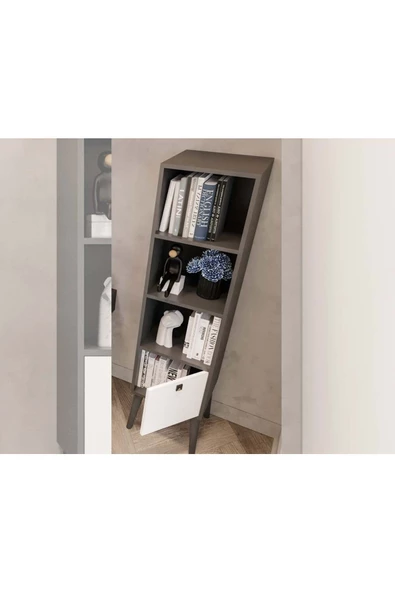 ROSEPAL MAJOR ANRASİT-BEYAZ KİTAPLIK - 2