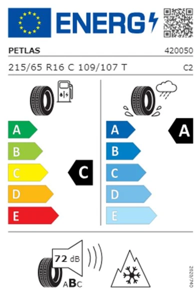 Petlas 215/65 R16 C TL 109/107R 8PR VANMASTER + A/S Kamyonet Dört Mevsim Lastiği (Üretim Tarihi:2024) - 2