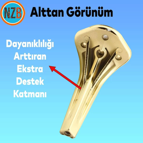 Mobilya Yükseltici Kanepe Sehpa TV Ünitesi Koltuk Ayağı 16 cm Gold Altın Baza Ayak - Resim 5
