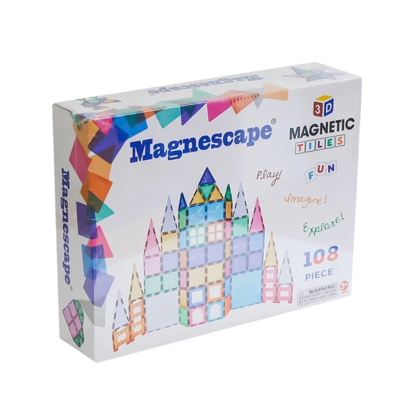 Magnescape Manyetik Tiles 108 Parça -Başeltoys