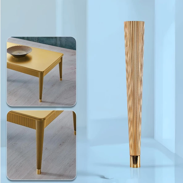 Suit Sehpa Ayağı 45 cm Plastik Altın Renk Ayak Mutfak Yemek Masası Mobilya Ayak Zigon Gold 1 Adet - 6