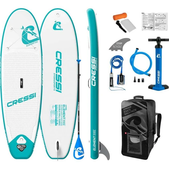 Cressi Element Şişirilebilir Stand Up Paddle (I-SUP)  WHITE-AQUAMARINE 250CM