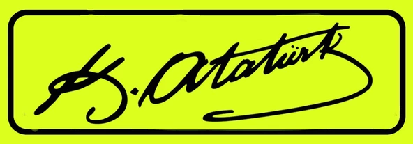 ATATÜRK İMZA sı Sarı Dekor Plaka Sök-Tak Vantuzlu - 1