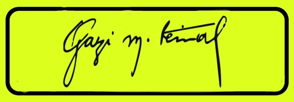 MUSTAFA KEMAL ATATÜRK İMZA sı Sarı Dekor Plaka ürün görseli