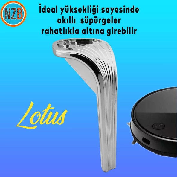 Mobilya Yükseltici Kanepe Sehpa TV Ünitesi Koltuk Ayağı 16 cm Parlak Krom Baza Ayak - Resim 3