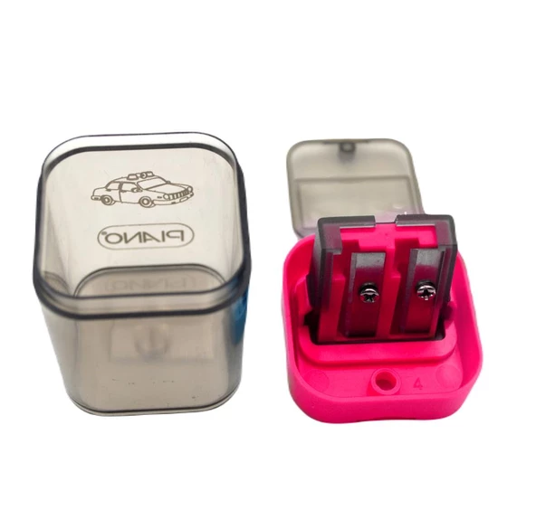 Piano Kalemtıraş Çift Bıçaklı Hazneli Neon Ckt-278 - 6