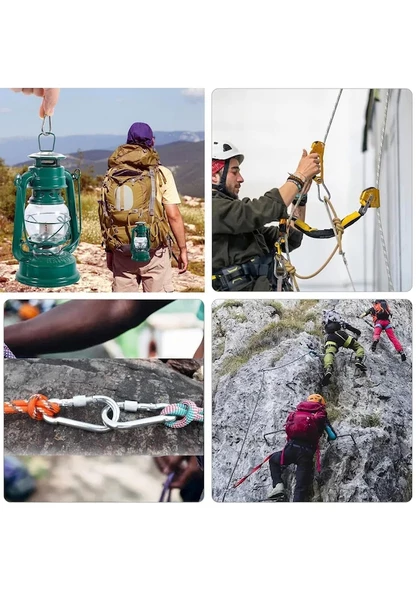 Karabina Kilitli 12 mm Yaylı Kanca 5 Adet - 3