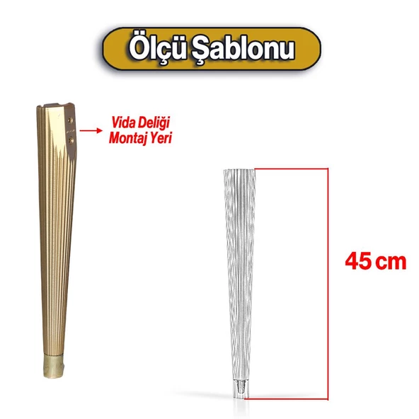 Plastik Altın Renk Suit Sehpa Ayağı 45 cm Ayak 4 Adet Mutfak Yemek Masası Mobilya Ayak Zigon Gold - 2