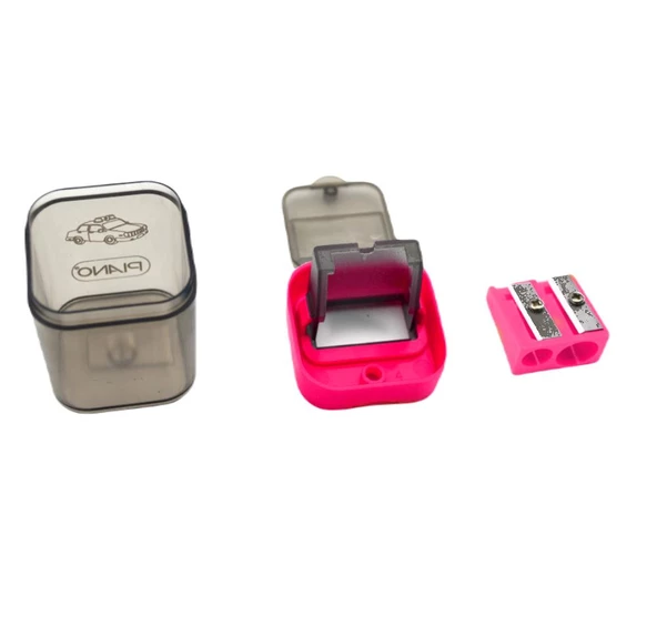 Piano Kalemtıraş Çift Bıçaklı Hazneli Neon Ckt-278 - 5
