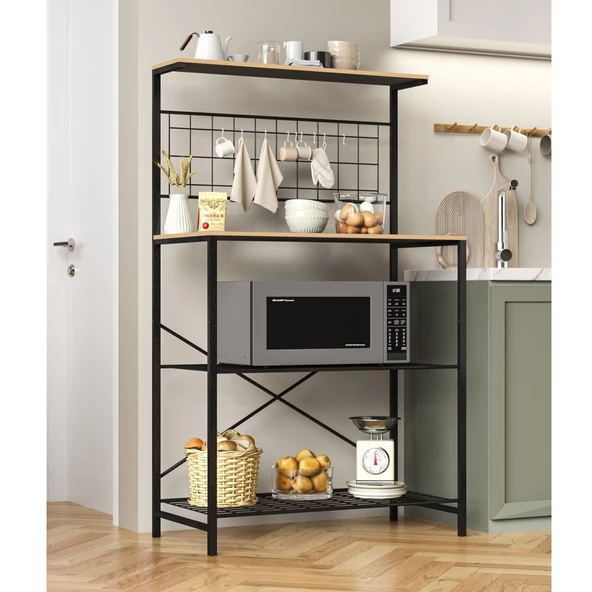 Eportatif Çok Amaçlı Dolap Mutfak Rafı Bango Masa Füme 1435