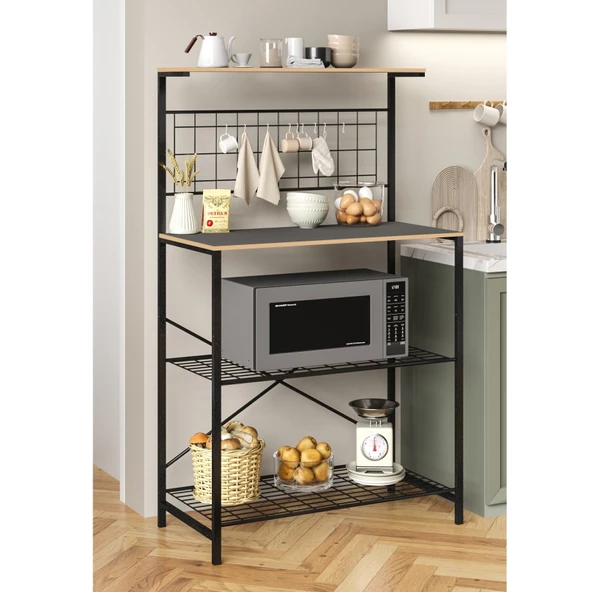 Eportatif Çok Amaçlı Dolap Mutfak Rafı Bango Masa Füme 1435 - 3