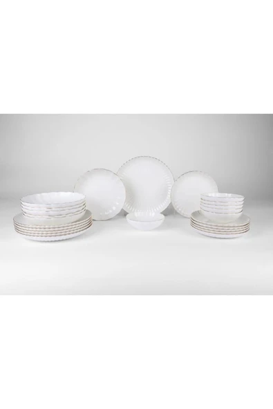 Kütahya Porselen Bone Luz Form Yemek Takımı Altın 24 Parça 6 Kişilik - 3