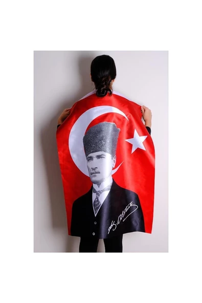 K.atatürk Imzalı Türk Bayrağı Raşel Kumaş Dijital Baskı 100x150 - 2