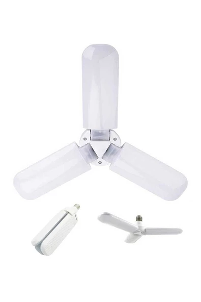 WUVERA Beyaz 3 Kollu Katlanabilir Pervane Led Ampul 30 Waat - 2