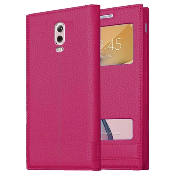 Samsung Galaxy C8 Uyumlu Pencereli Kapaklı Magnum Kılıf - Resim 4