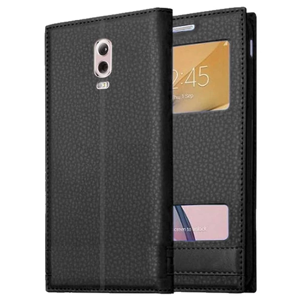 Samsung Galaxy C8 Uyumlu Pencereli Kapaklı Magnum Kılıf ürün görseli 1