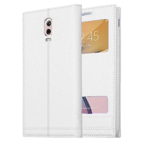 Samsung Galaxy C8 Uyumlu Pencereli Kapaklı Magnum Kılıf - Resim 7