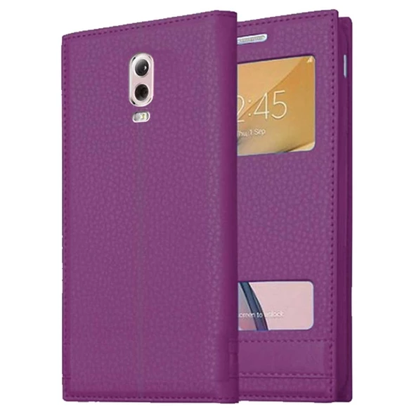 Samsung Galaxy C8 Uyumlu Pencereli Kapaklı Magnum Kılıf - Resim 2