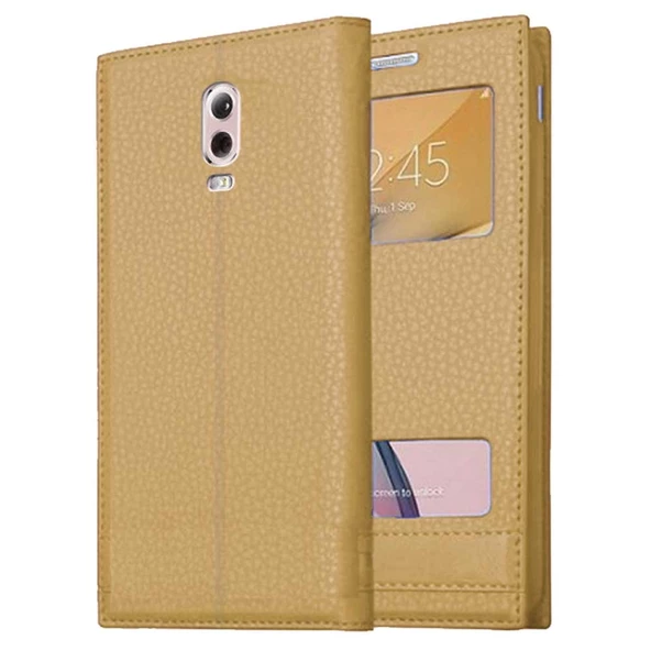 Samsung Galaxy C8 Uyumlu Pencereli Kapaklı Magnum Kılıf - Resim 5