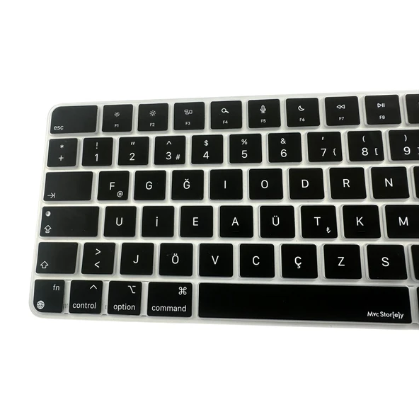 Apple Magic Keyboard 3 A2449 A2450 A3118 A3203 Türkçe F Klavye Koruyucu – ISO Ters L Enter Silikon - Resim 4