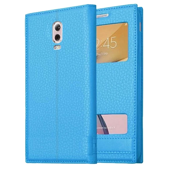 Samsung Galaxy C8 Uyumlu Pencereli Kapaklı Magnum Kılıf - Resim 6