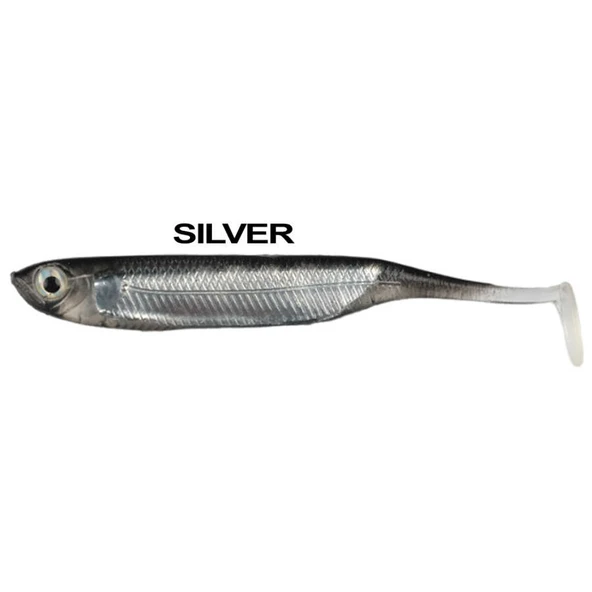 Ryuji Real Fish 8cm Silikon Yem (5 Adet)  SILVER Standart - Resim 4