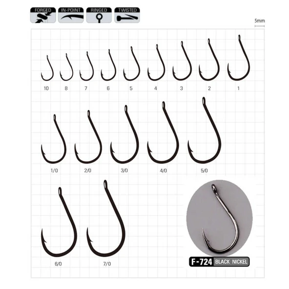 Sasame Chinu Ringed F-724 Serisi Olta İğnesi  Standart 5 - 2