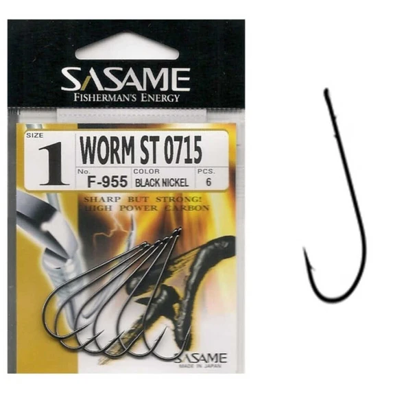 Sasame Worm F-955 Serisi Olta İğnesi  Standart 2/0