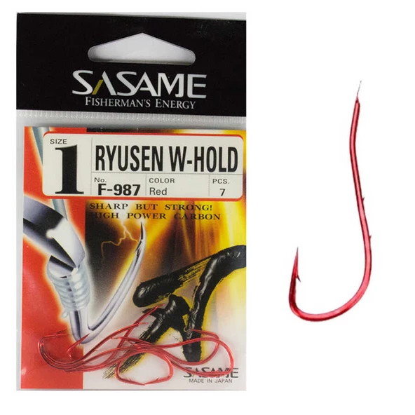 Sasame Ryusen W-Hold Red F-987 Serisi Olta İğnesi  Standart 1