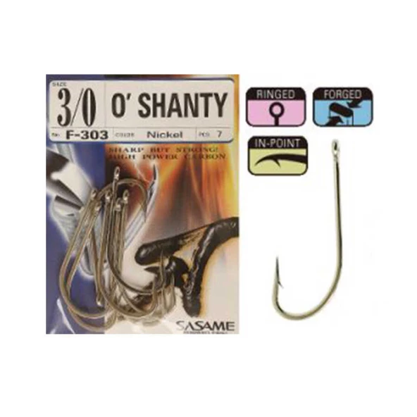 Sasame F-303 O Shanty Serisi Olta İğnesi  Standart 6/0