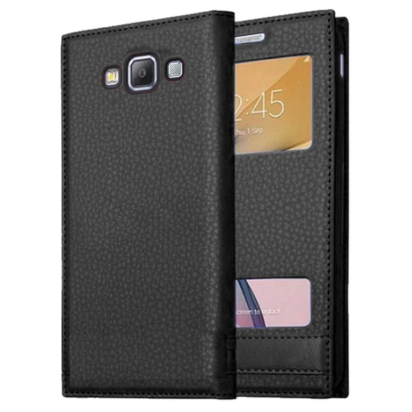 Samsung Galaxy E5 Uyumlu Pencereli Kapaklı Magnum Kılıf ürün görseli 1