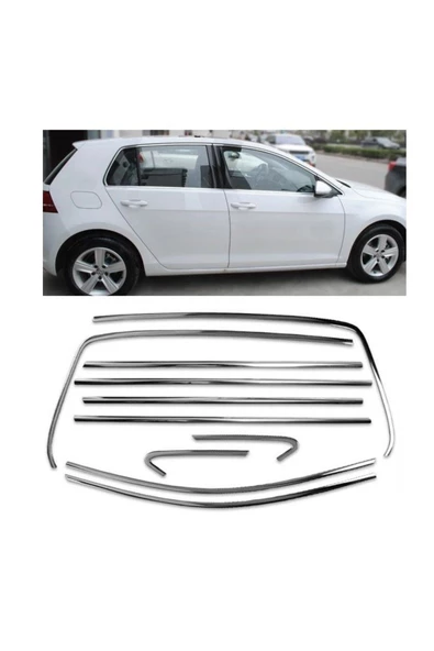 Vw Golf 7 7,5 Cam Çerçevesi Kenar Çıtası Krom Tamtur