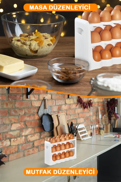 Mithra Life 3 Katlı 30 Bölmeli Buzdolabı İçi Yumurtalık Organizeri MIT1094 - 3