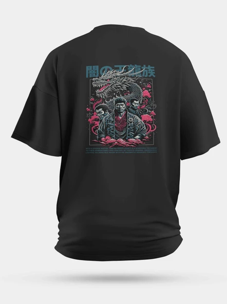 Oversize The Dark Dragon Ejderha Baskılı Unisex Tişört