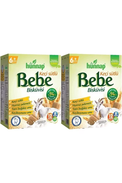 Hünnap Bebe Bisküvisi Keçi Sütlü 2 x 400 G