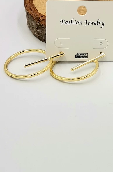 Altın Sarısı Halka Kararmaz Lüks Küpe ürün görseli 1