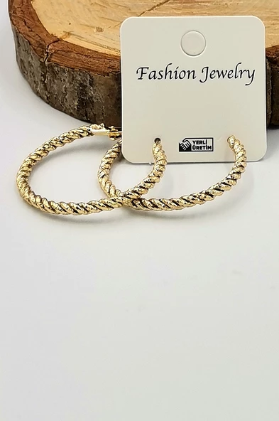 Altın Sarısı Halka Kararmaz Lüks Küpe ürün görseli 1