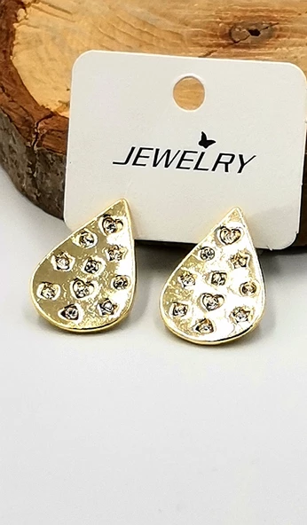 Altın Sarısı Figürlü Kararmaz Lüks Küpe ürün görseli 1