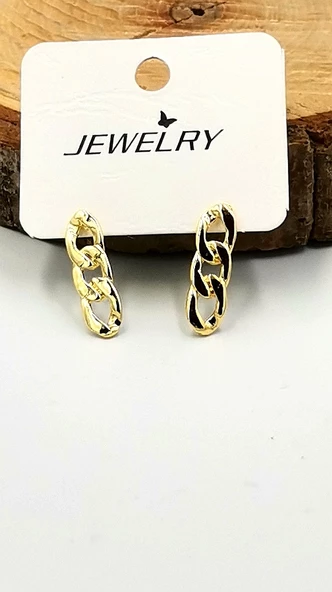 Altın Sarısı Figürlü Kararmaz Lüks Küpe ürün görseli 1