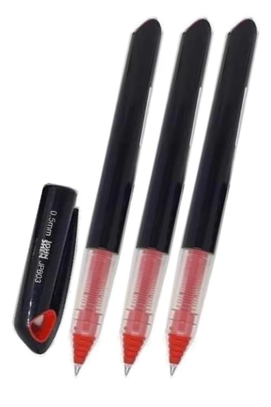 Kırmızı Pilot Kalem 3 Adet Roller Uçlu Likit Mürekkepli Johnshe 0.5 mm Pilot Kalem Jp803 - 3