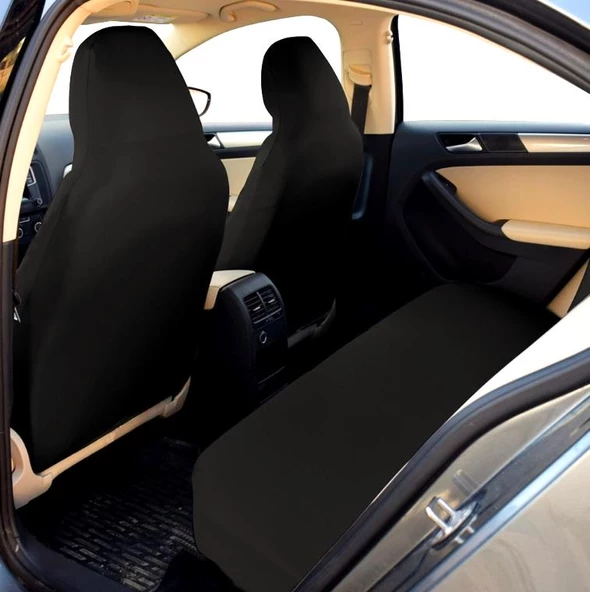 OTO MOTTO Siyah Servis Kılıfı Düz Renk Likralı Ürün Terletmez Kumaş 1 TK - 2