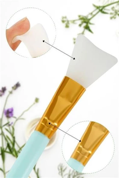 Temizlemesi Kolay İkili Silikon Yüz Cilt Bakımı Maske ve Krem Spatulası - 10