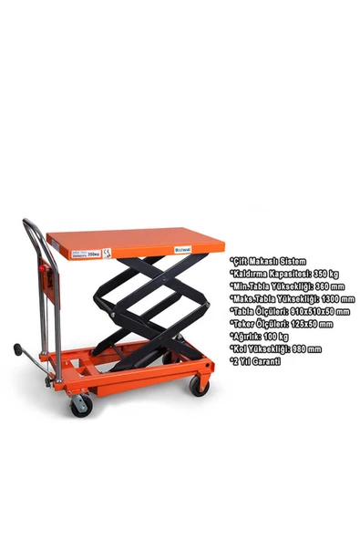 Rolwal   350 kg Çift Makaslı Yük Platformu - 2